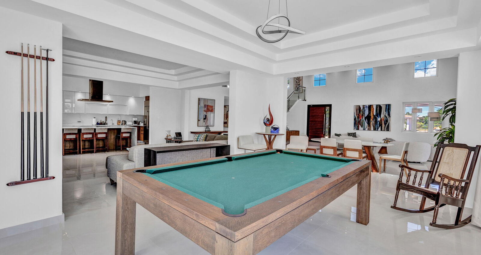 Open Concept with Pool Table