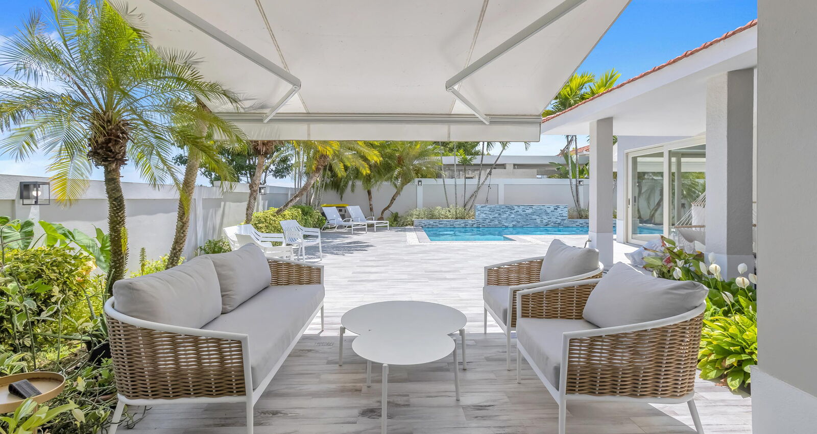 Patio Seating with Pool View