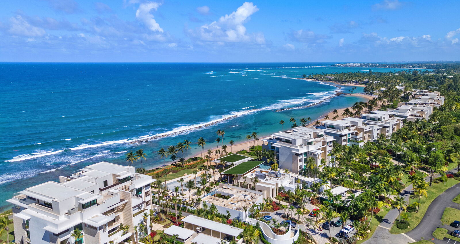west point ritz-carlton reserve residence aerial view overlooking the beachfront