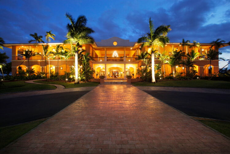 Clubhouse Entrance at Dusk