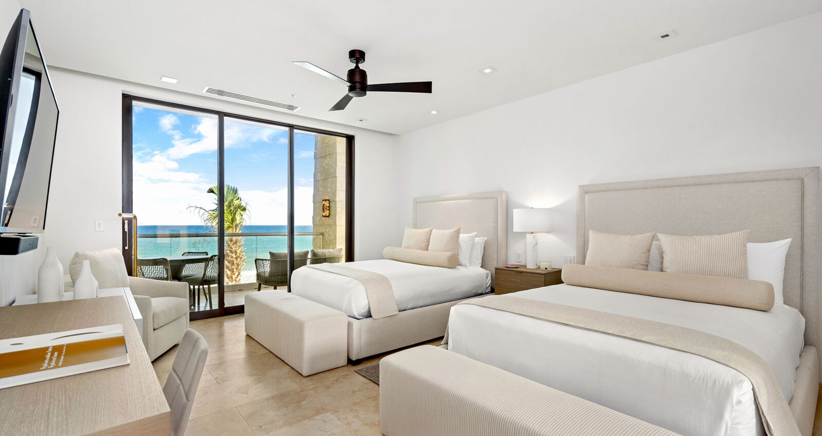 west point ritz-carlton reserve residence modern bedroom with oceanfront view