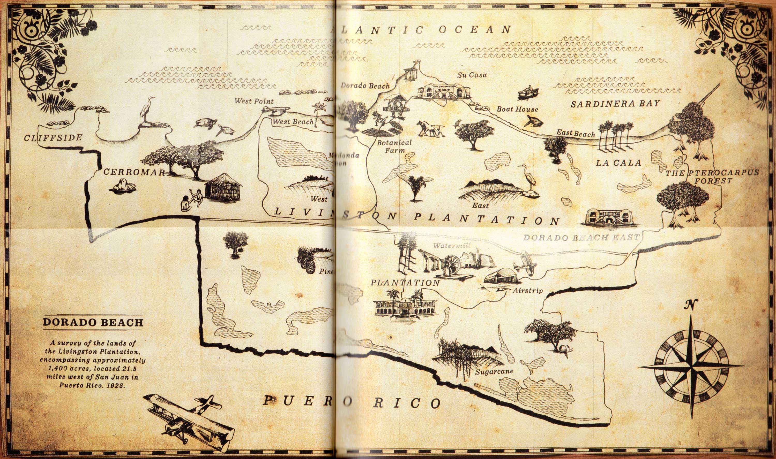 Old Map of Dorado Beach